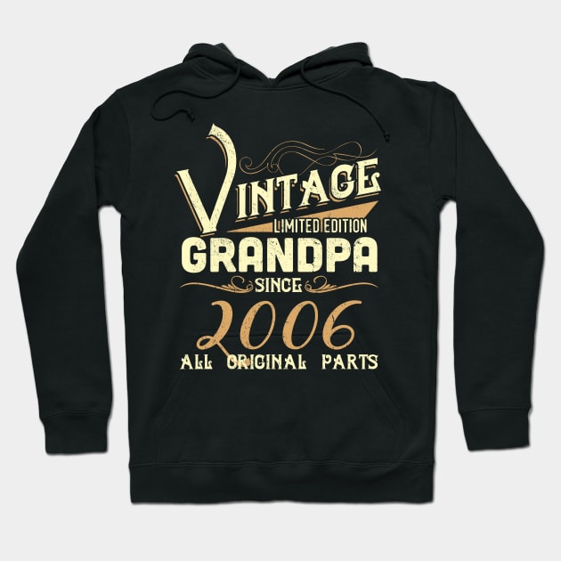 Vintage Grandpa Since 2006 Funny Man Myth Legend Daddy Hoodie by johnbbmerch